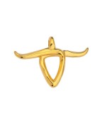 Pendant crane de buffle ou taureau stylisé de 51mm couleur or
