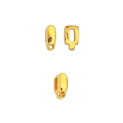 Passant type hanger en zamak couleur or pour cuir plat de 5mm