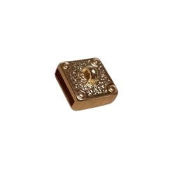Passant type hanger en zamak couleur or pour cuir plat de 10mm