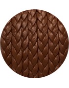 Cordon de cuir plat tresse 5mm un autre marron en vente au cm
