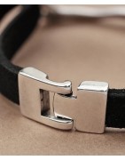 Fermoir crochet lisse à emboitement pour cuir plat de 10mm