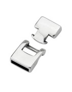 Fermoir crochet lisse à emboitement pour cuir plat de 10mm