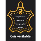 Cordon rond de cuir noir métallique pour bijouterie fantaisie-