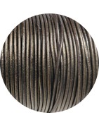 Cordon de cuir rond bronze métallique-2mm-Espagne
