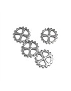 Intercalaire engrenage de 14mm en métal placage argent