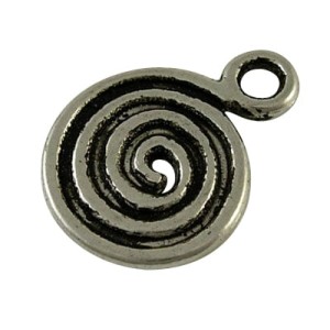 Sachet de 10 pampilles spirale de 18mm couleur argent tibétain