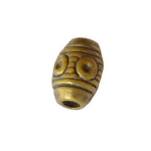 Sachet de 10 perles olives de 8mm en métal couleur bronze antique