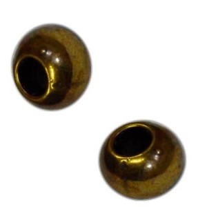 Lot de 10 perles presque rondes placage bronze-7mm