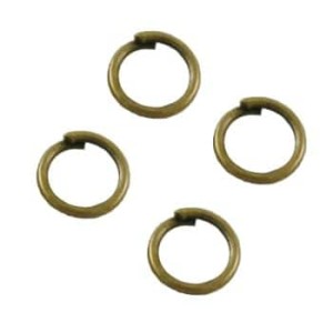 Lot de 50 anneaux de jonction en metal couleur bronze antique-4x1mm