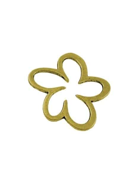 Grand anneau en forme de fleur en metal couleur or antique-45mm