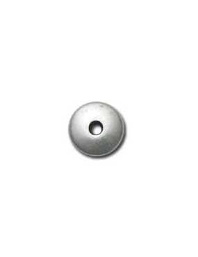 Pochette de 10 perles lisses bombees placage argent-10mm