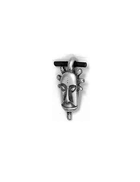Pampille ou pendentif masque africain placage argent-36mm