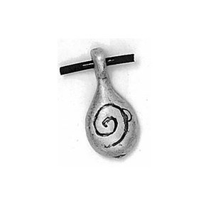 Pampille goutte spirale placage argent-27mm