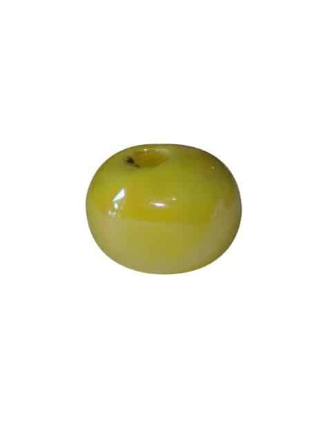 Perle ronde en ceramique de couleur jaune-12mm
