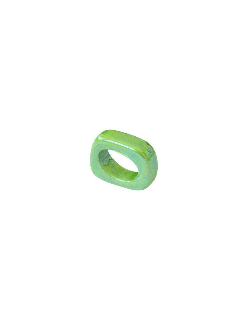 Perle intercalaire ceramique vert pomme-18mm