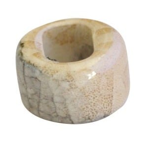 Perle tube en ceramique a gros trou-15mm