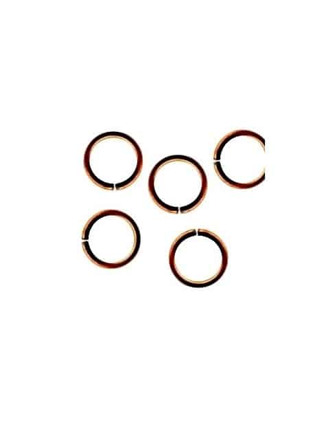 Poche de 50 anneaux en metal couleur cuivre sans plomb sans nickel-10x1.2mm