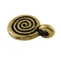 Pampille ou breloque disque a spirale en metal couleur or antique-11.8mm