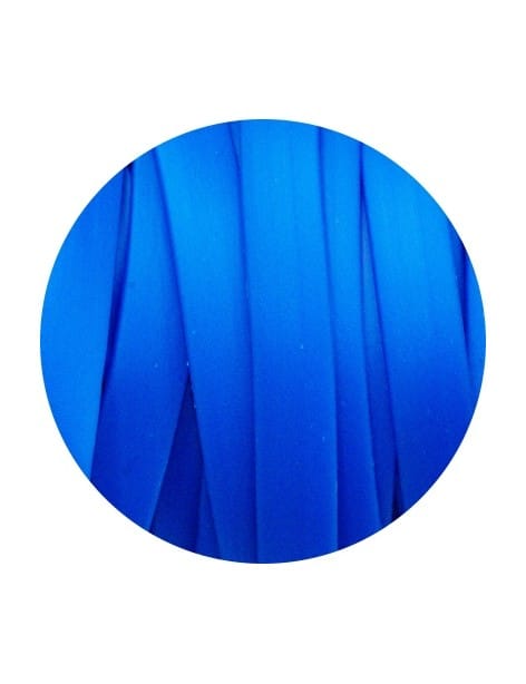 Cordon caoutchouc plat large bleu roy opaque-10mmx2.2mm