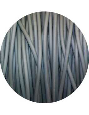 Cordon rond de PVC creux opaque gris mat-2mm