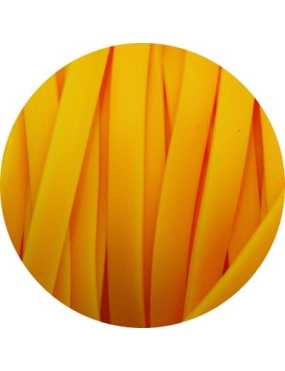 Cordon caoutchouc plat orange opaque de 6mm déjà coupé à 1 mètre
