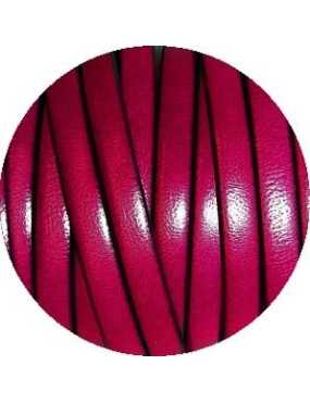 Cordon de cuir plat 5mm couleur prune-vente au cm