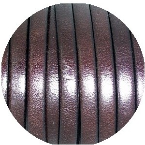 Cordon de cuir plat 5mm couleur moka-vente au cm