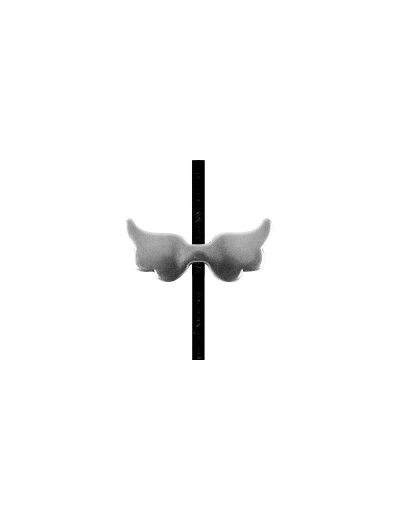 Perle ailes en metal placage argent-40.5mm