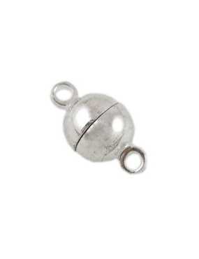 Fermoir magnetique boules couleur argent-11.5mm