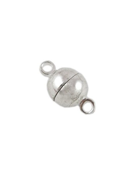 Fermoir magnetique boules couleur argent-11.5mm