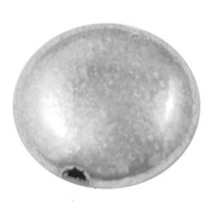 Perle metal lentille lisse couleur argentee sans plomb-10.5mm