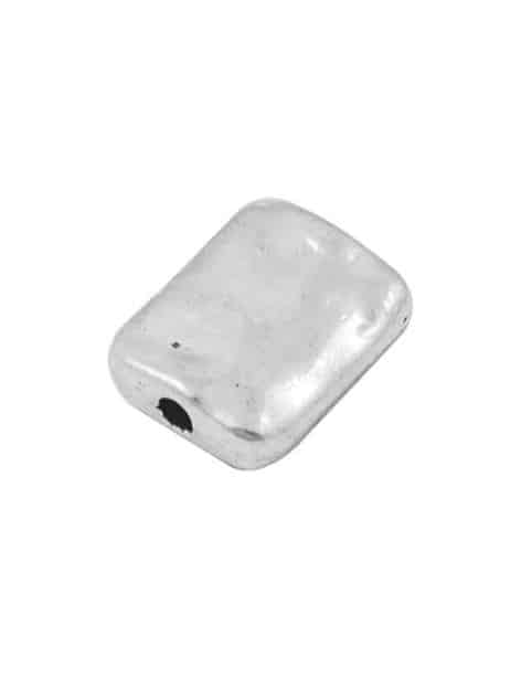 Perle rectangle plate lisse couleur argent tibetain-11mm