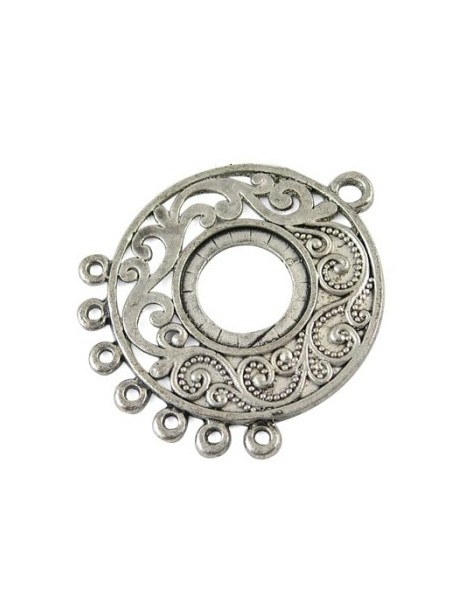 Grand pendant a 8 accroches couleur argent tibetain-41.5mm