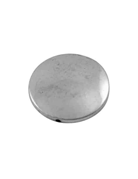 La plus grande! Perle ronde plate lisse couleur argent tibetain-32mm