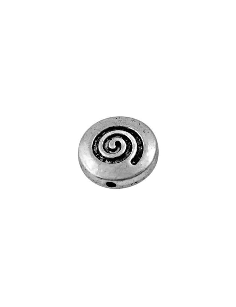 Superbe perle metal a spirale-14mm