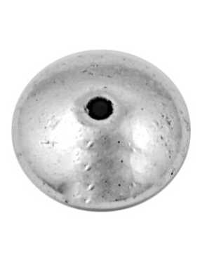 Grosse perle lentille lisse couleur argent tibetain-14mm