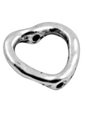 Perle anneau en forme de coeur couleur argent tibetain-13.5mm