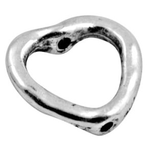 Perle anneau en forme de coeur couleur argent tibetain-13.5mm