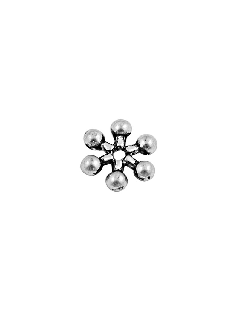 Perle flocon de neige petit modele en métal-8mm