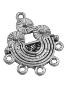 Pendant tribal a 6 accroches couleur argent tibetain-21.5mm