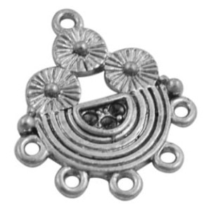 Pendant tribal a 6 accroches couleur argent tibetain-21.5mm