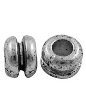 Perle intercalaire yoyo en metal couleur argent tibetain-5mm