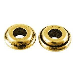 Perle intercalaire rondelle en metal couleur or antique-6m