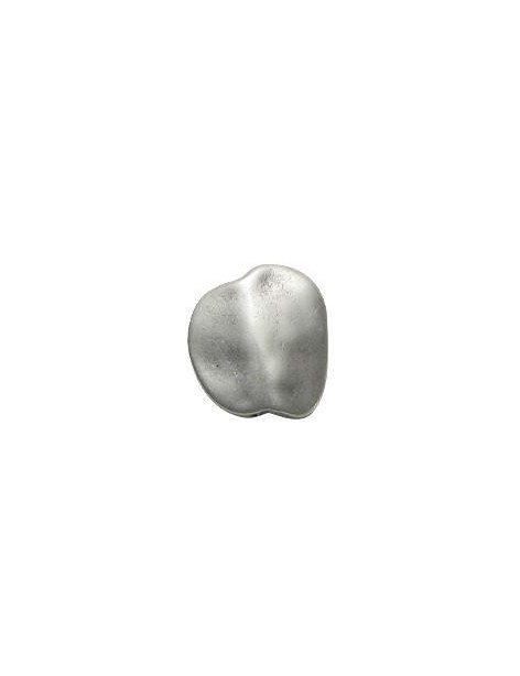 Perle en metal plate de 21mm placage argent satiné