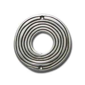 Intercalaire type donut spirale en metal plaque argent-39mm