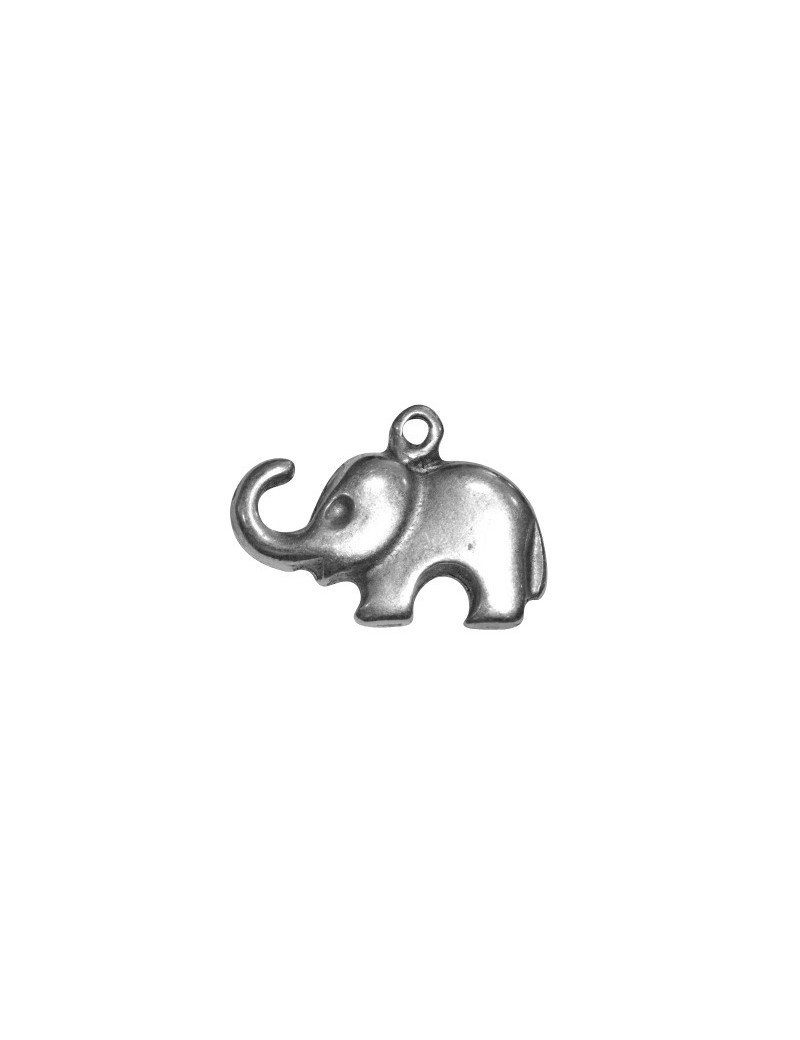 Pampille ou breloque elephant placage argent 3 microns-24mm