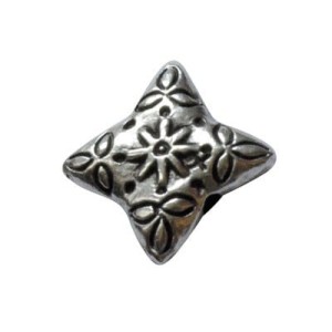 Perle ethnique style croix du sud placage argent-14mm