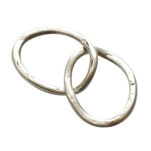 Intercalaire compose de 2 anneaux placage argent-71mm