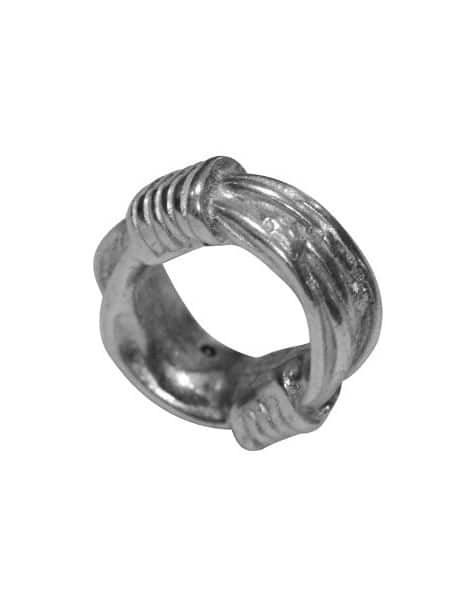 Intercalaire anneau corde tressee placage argent-16mm