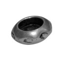Perle hexagonale avec trou central rond placage argent-14mm